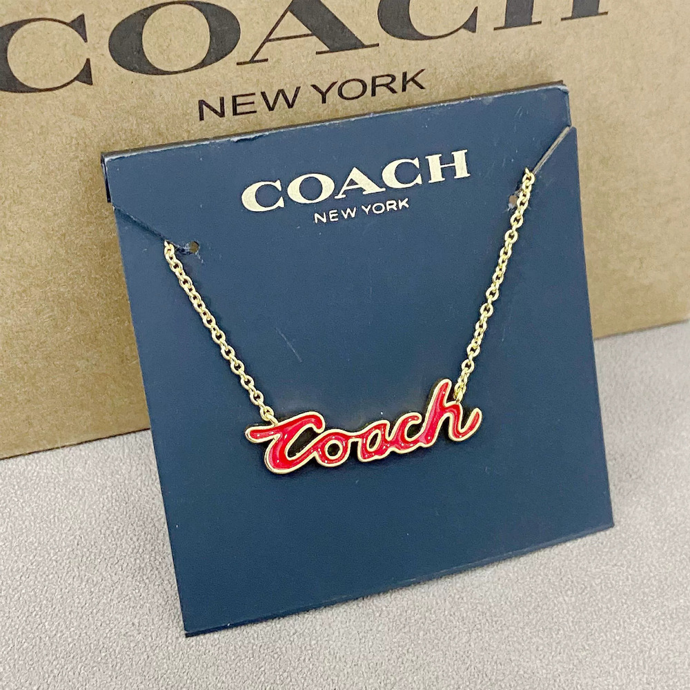 Coach Letter Enamel Inlay Necklace